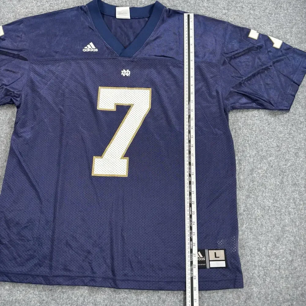 Vintage Y2K Adidas Notre Dame Fighting Irish Football Jersey #7 Blue Men’s Large